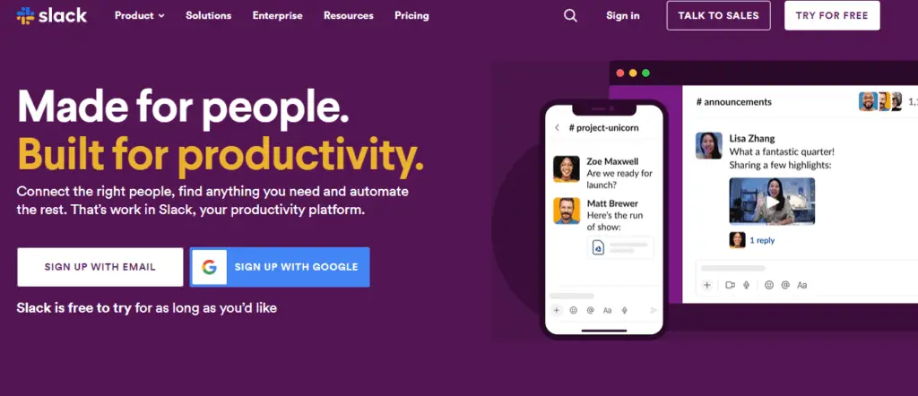 slack messaging app